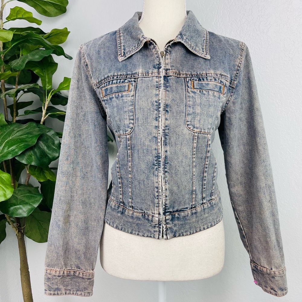 Sideout Acid Wash Vintage Y2K Jean Blue Denim Jacket